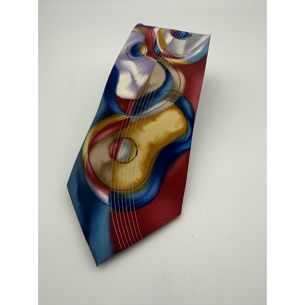 J. Garcia Silk Tie David Special Edition Artist Proof No 5 Abstract Red Blue
